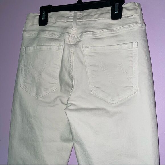 Mother Size 26 The Looker Ankle Step Fray in Cream Puffs White Skinny Jean - Picture 8 of 11